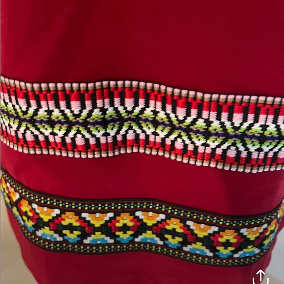 NWT small red dress embroidered with pockets 607 - Picture 2 of 4